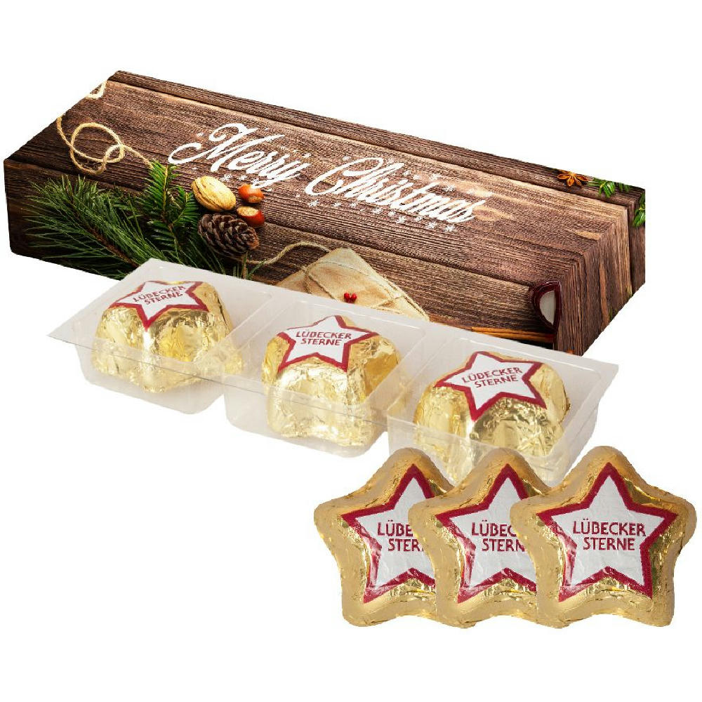 Product image Lübecker Marzipansterne, ca. 36g, Faltschachtel Werbeartikel