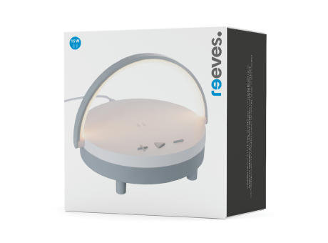 Wireless Lautsprecher inkl 15 Watt Wireless Charger mit Licht REEVES-BOURVILLE Werbeartikel