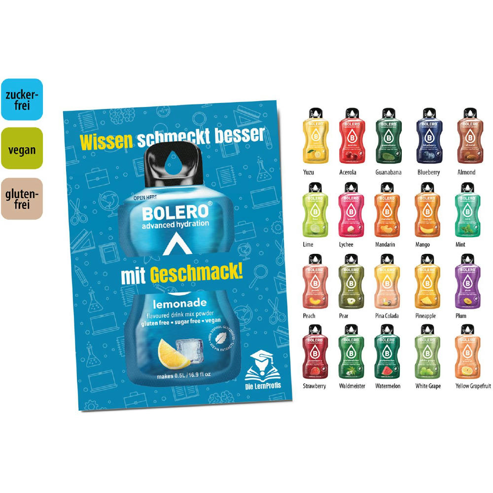 Product image BOLERO Drinks Werbekarte, 3 g, Inhalt: BOLERO zuckerfreies Getränkepulver Werbeartikel
