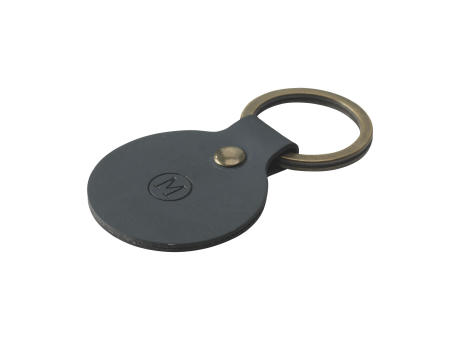 Recycled Leather Keyring Round Schlüsselanhänger Werbeartikel