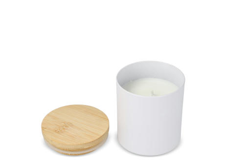 Bhakti-Duftkerze auf pflanzlicher Basis in recyceltem Aluminiumgefäß Werbeartikel