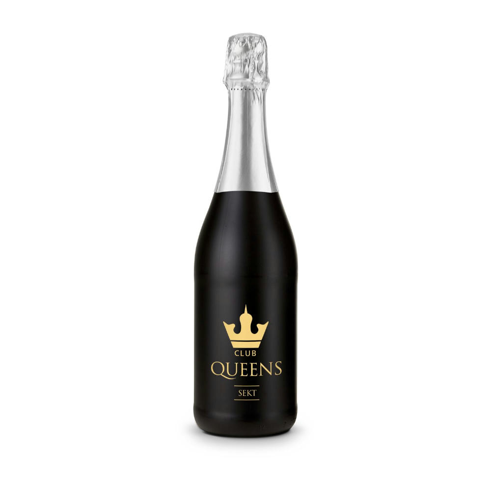 Product image Sekt Cuvée - Flasche schwarz - Kapselfarbe Gold, 0,75 l Werbeartikel