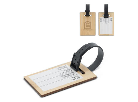 Kofferanhänger aus Bambus Werbeartikel