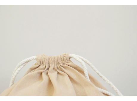 Kordelzugtasche aus recycelter Baumwolle Joy Werbeartikel