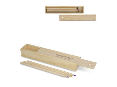 Buntstifte in Holzschiebeschachtel bedrucken