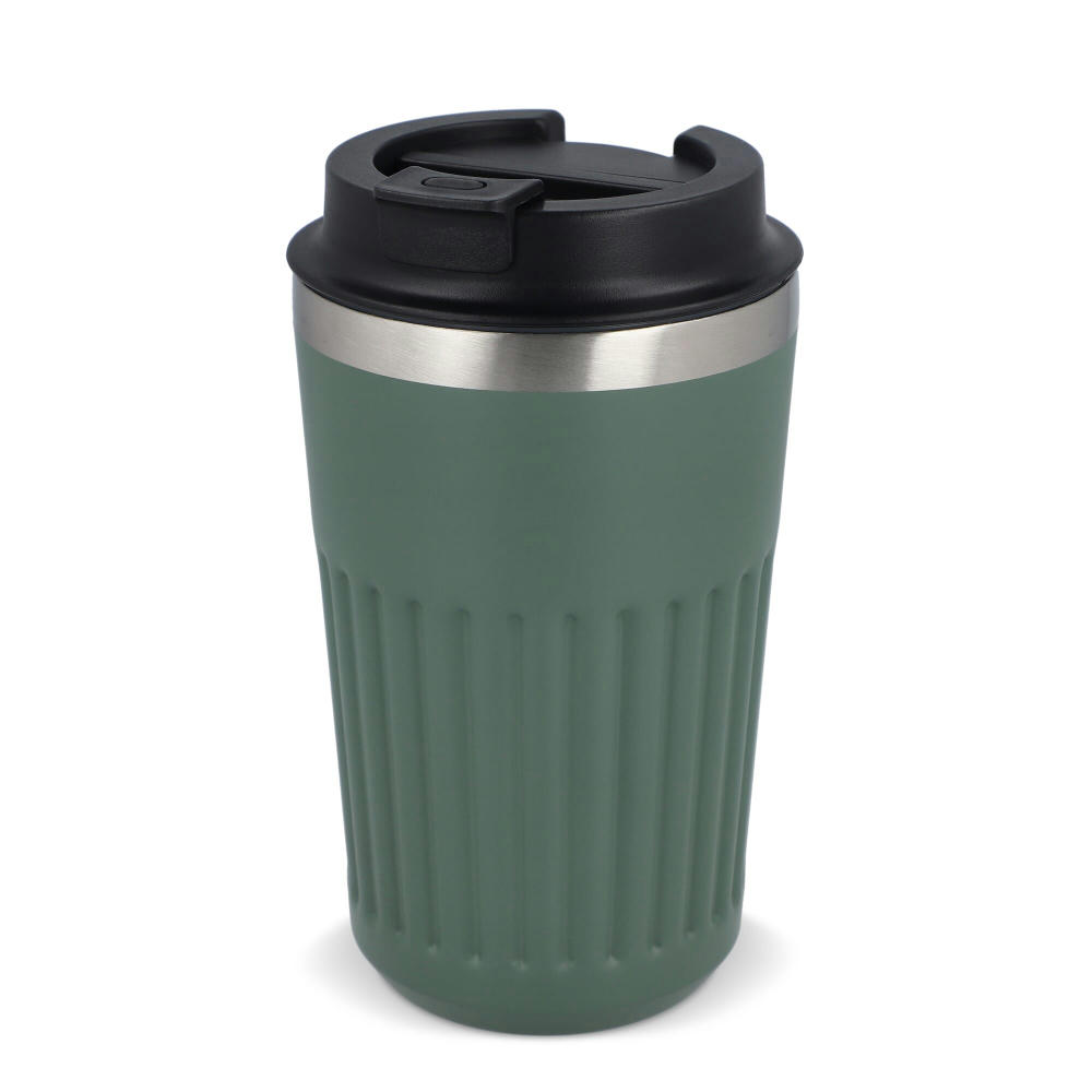 Recycelter Edelstahl-Thermobecher für Kaffee zum Mitnehmen, 400 ml Werbeartikel