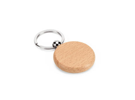 Product image STEWIE ROUND. Runder Schlüsselanhänger aus Buchenholz Werbeartikel