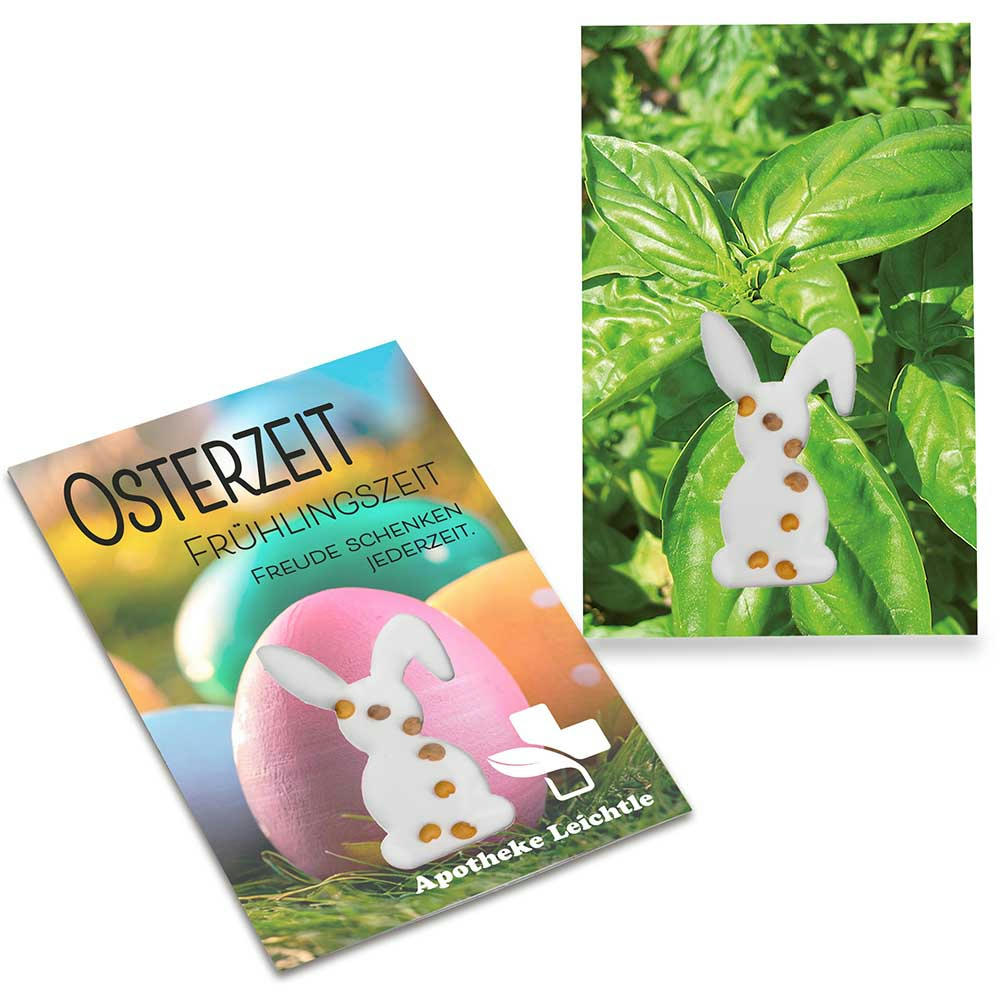 Samen-Karte-Mini Ostern - Basilikum Werbeartikel