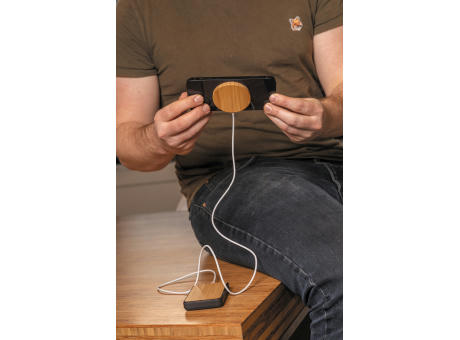 10W Bambus magnetischer Wireless Charger Werbeartikel