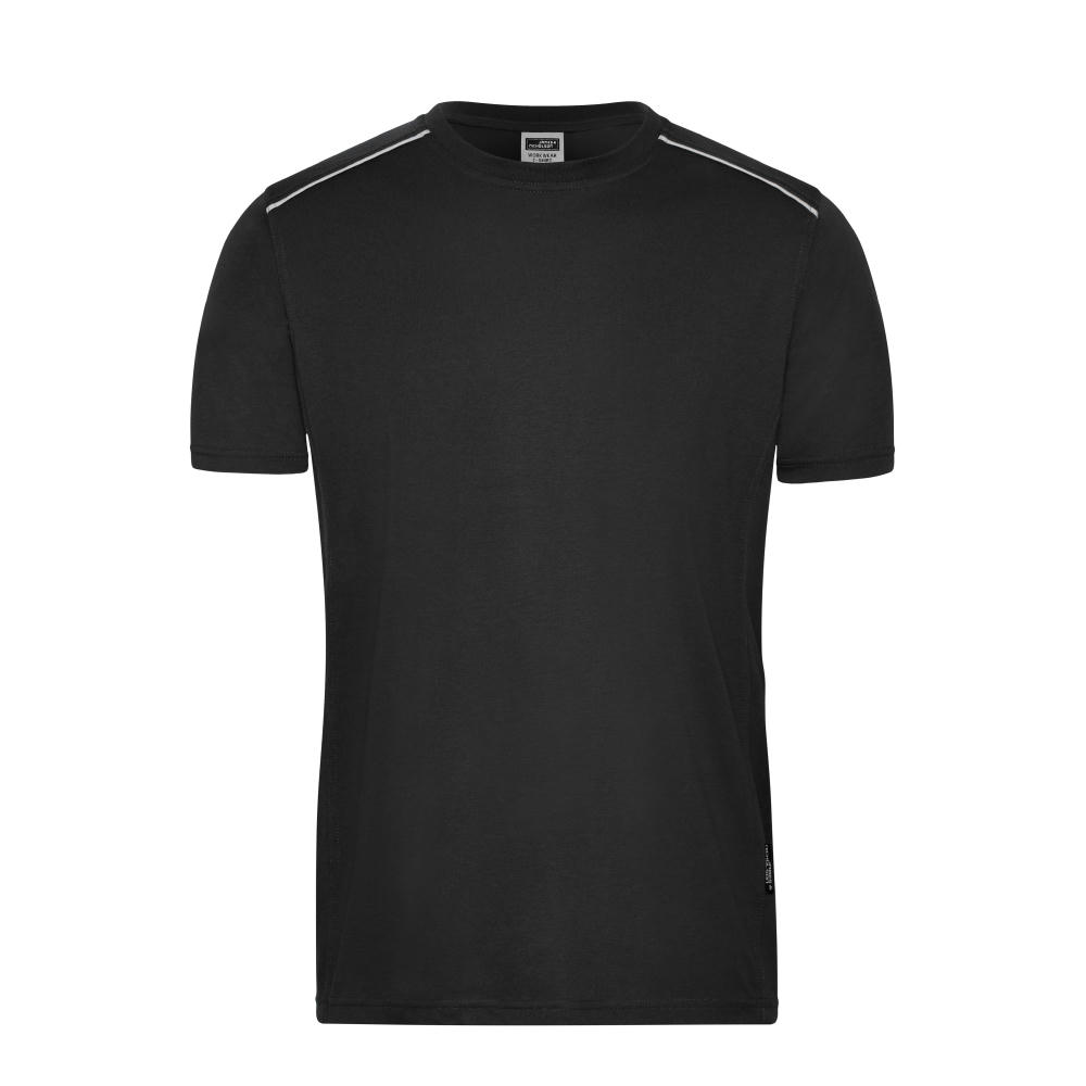 Men's Workwear T-Shirt - SOLID - - Strapazierfähiges und pflegeleichtes T-shirt mit Kontrastpaspel Werbeartikel