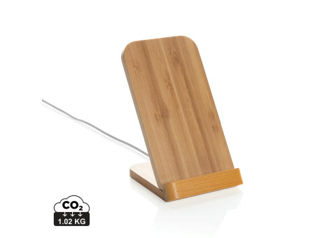 Kabelloser 5W-Ladeständer aus Bambus Werbeartikel