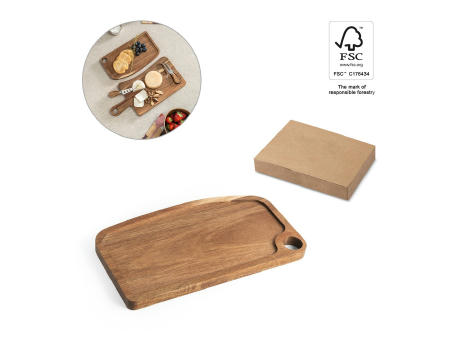 CAPER. Akazienholzbrett Werbeartikel