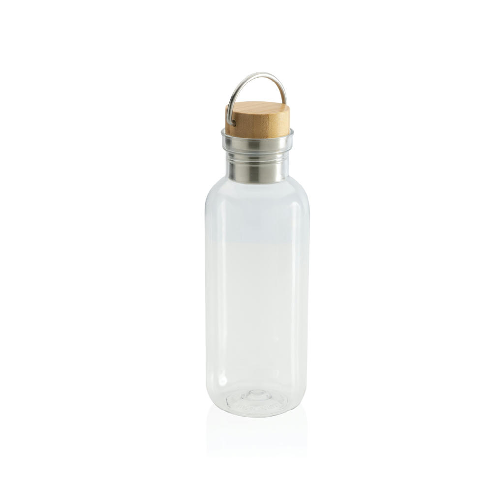 RCS rPET Flasche with Bambusdeckel und Griff Werbeartikel