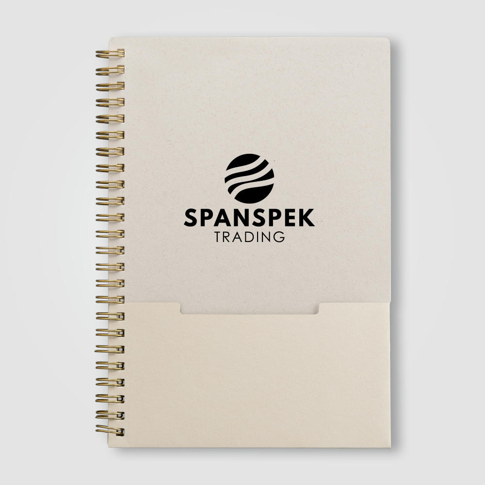Lino Notizbuch mit Spiralbindung, vertikaler Tasche und FSC-Papier - A5 Werbeartikel