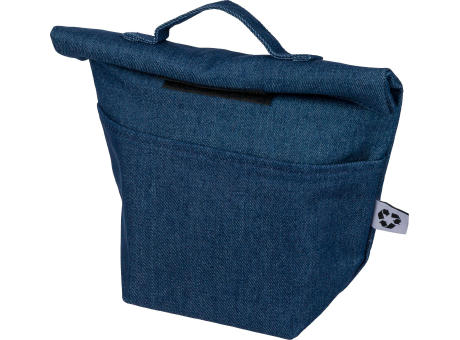 Recycelte Denim-Kühltasche mit Rollverschluss Mira Werbeartikel