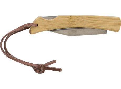 Klappbares Messer aus Edelstahl und Bambus Beckett Werbeartikel