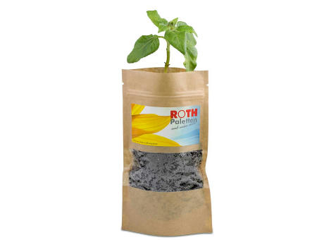 Grünes aus der Tüte mit Samen - Ringelblume Werbeartikel