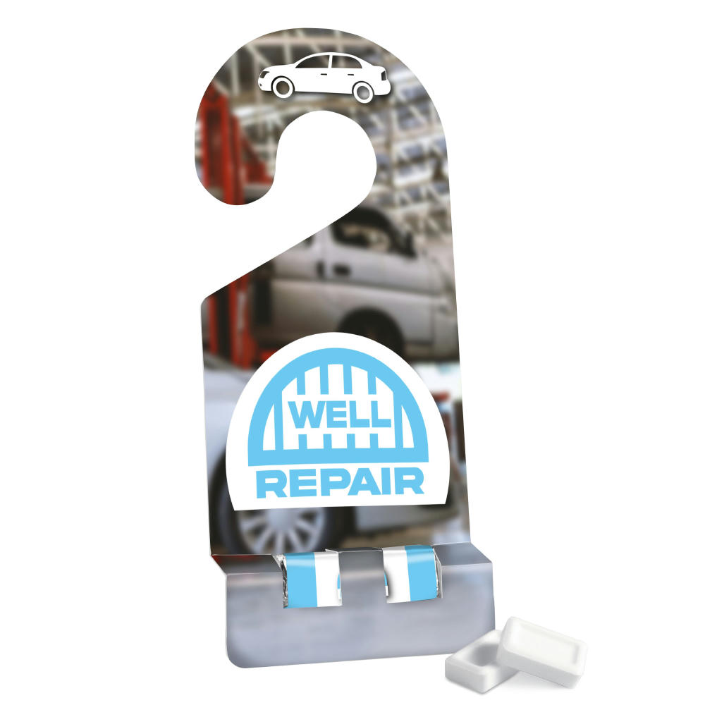 Product image Spiegel Anhänger mit 1 Pfefferminzriegel Werbeartikel