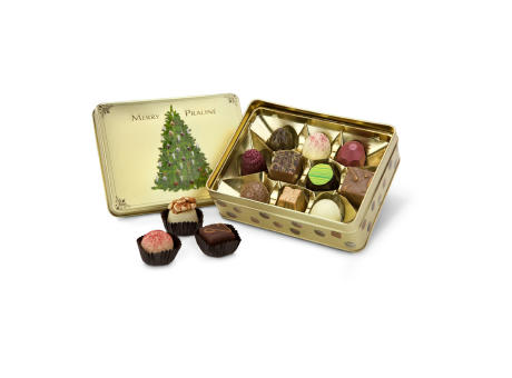 Geschenkartikel / Präsentartikel: Merry Praliné - Pralinendose mit 125 g  Werbeartikel