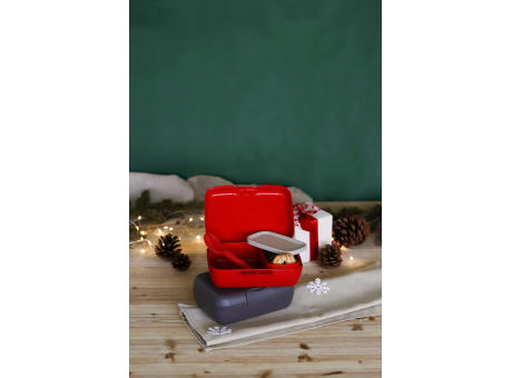 KOZIOL CANDY READY Lunchbox-Set + Besteck-Set + XMAS Banderole Werbeartikel