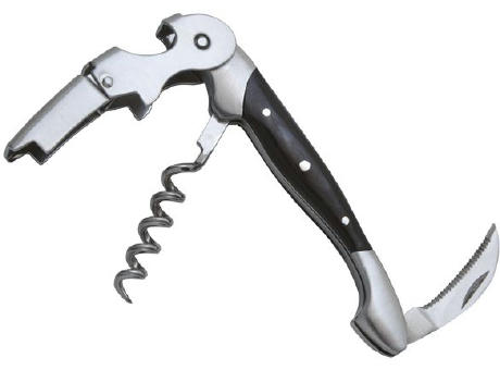 Kellnermesser 'Allegro', Doppelhebel, schwarzes Staminaholz Werbeartikel