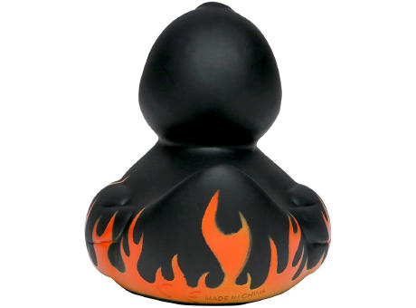 Quietsche-Ente Flammen mit Slogan BBQ-Queen Werbeartikel