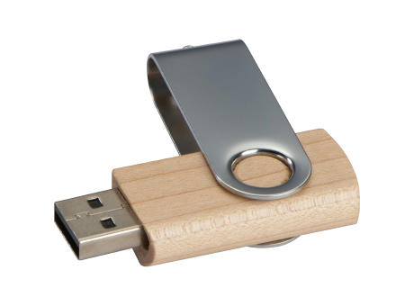 USB Stick aus hellem Holz 4GB bedrucken