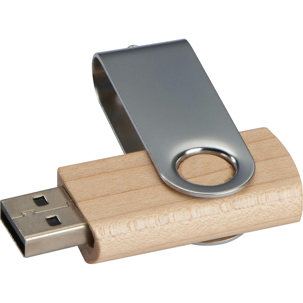 Product image USB Stick aus hellem Holz 4GB Werbeartikel