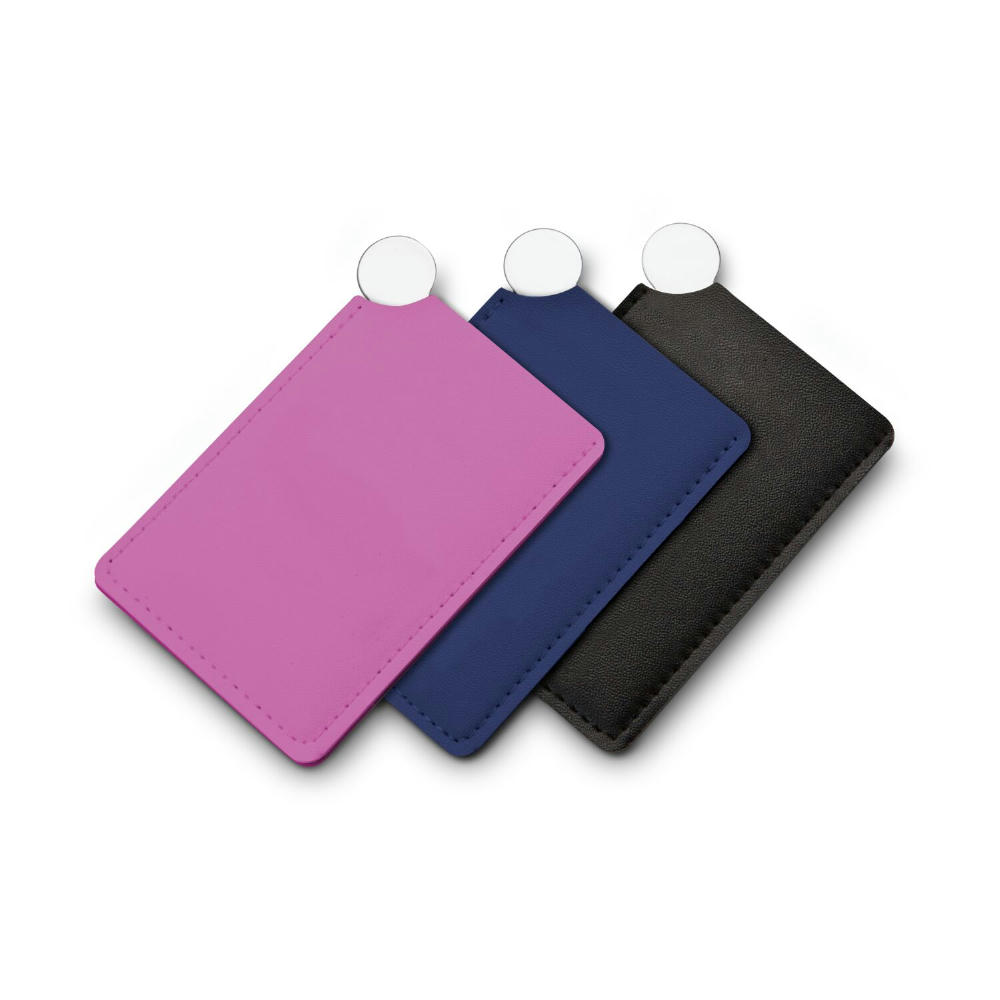 Taschenspiegel aus Edelstahl, im Etui (rosé) Werbeartikel