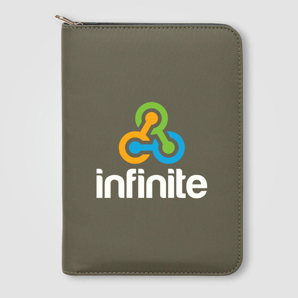 Auric Recycled Polyester Gold Zipper Portfolio - A5 Werbeartikel