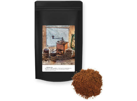 Product image Kaffee, gemahlen, ca. 70g, Standbeutel Midi schwarz Werbeartikel