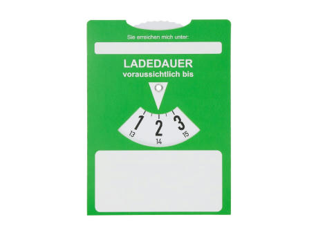 Papp-Parkscheibe "E-Mobility" Werbeartikel