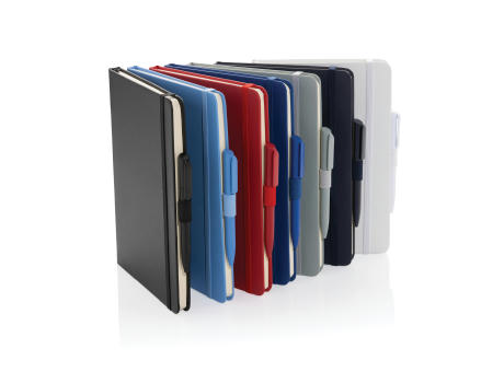 Sam A5 Notizbuch aus RCS zertifiziertem Lederfaserstoff Werbeartikel