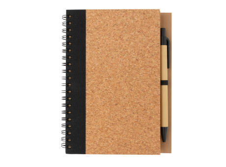 Kork Spiral-Notizbuch mit Stift Werbeartikel