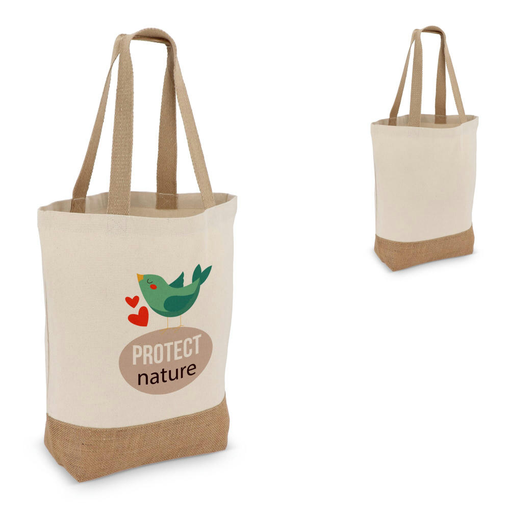 Baumwoll-Jute Tragetasche OEKO-TEX® 41 x 13 x 41cm 320g/m² Werbeartikel