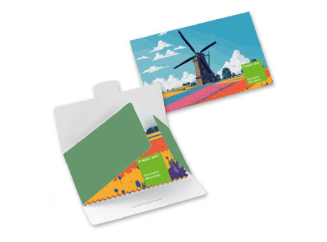 Product image POLYCLEAN rPET Brillenputztuch 21x15 cm im Papieretui, All-Inclusive-Paket Werbeartikel