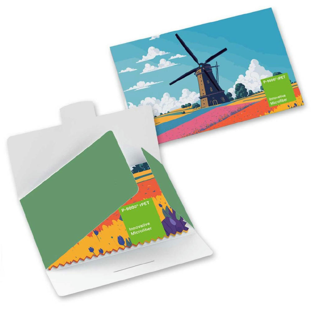 Product image POLYCLEAN rPET Brillenputztuch 21x15 cm im Papieretui, All-Inclusive-Paket Werbeartikel