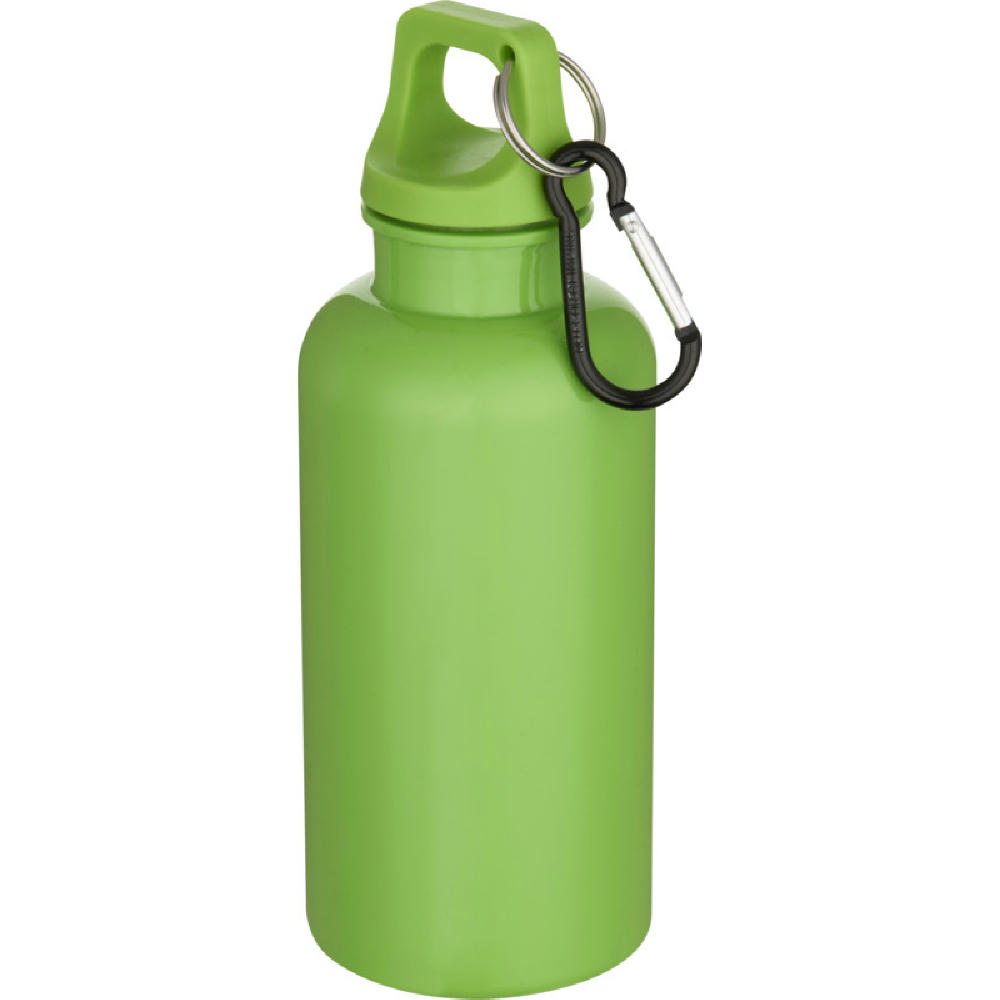 Oregon 400 ml einfarbige RS-zertifizierte Trinkflasche aus recyceltem Kunststoff mit Karabinerhaken  Werbeartikel