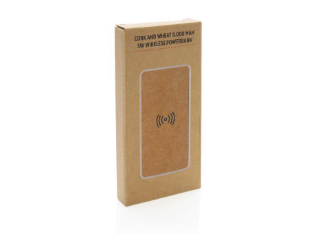 Kork und Weizen 8.000 mAh Wireless Powerbank bedrucken