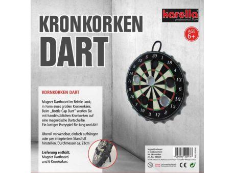 Kronkorken Dart Krony incl. 4c Etikett auf Bull-Eye Werbeartikel