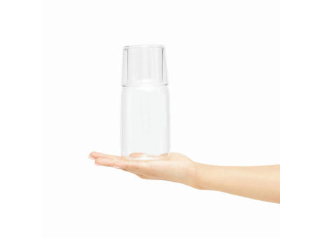 Glas-Karaffe mit Trinkglas CALMY Werbeartikel
