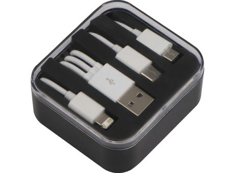 Product image Kunststoffbox mit 3in1 USB Ladekabel Werbeartikel