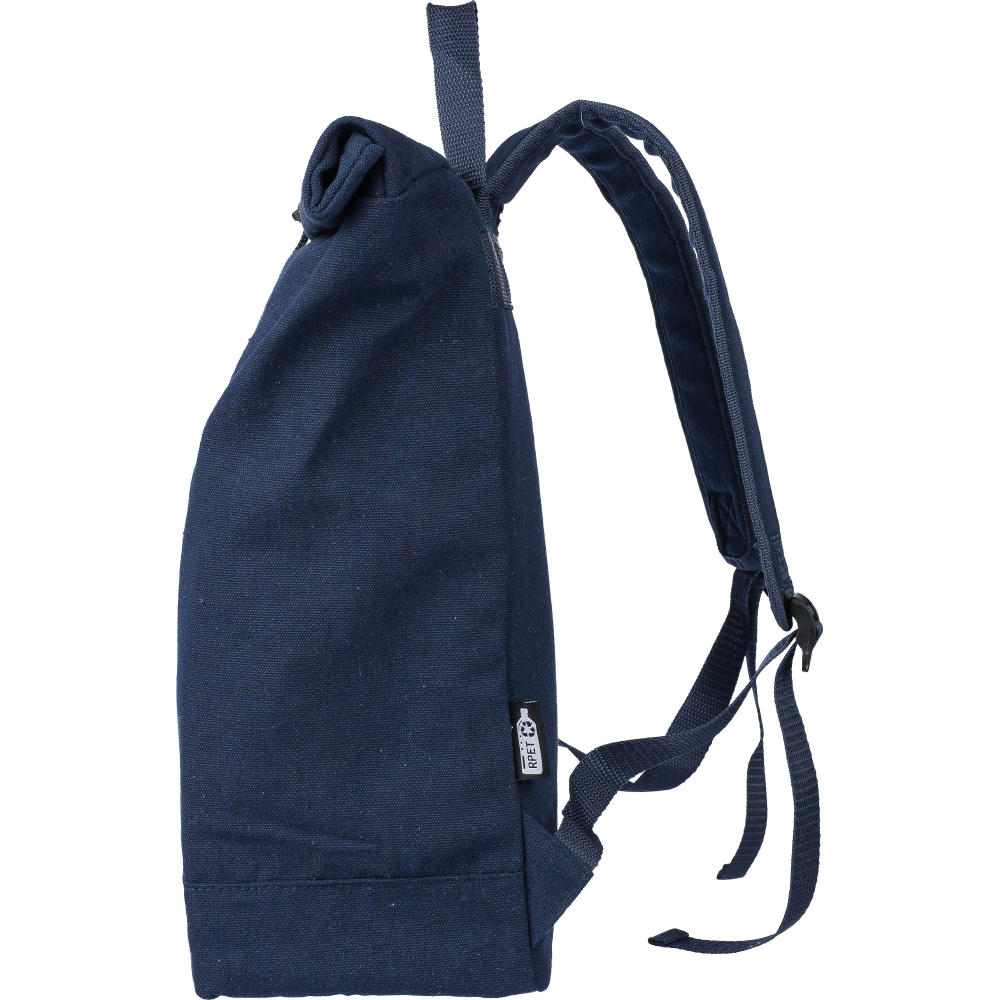 Rolltop-Rucksack Thaddeus aus recyceltem Poly-Baumwollgewebe (330 g/m2) Werbeartikel