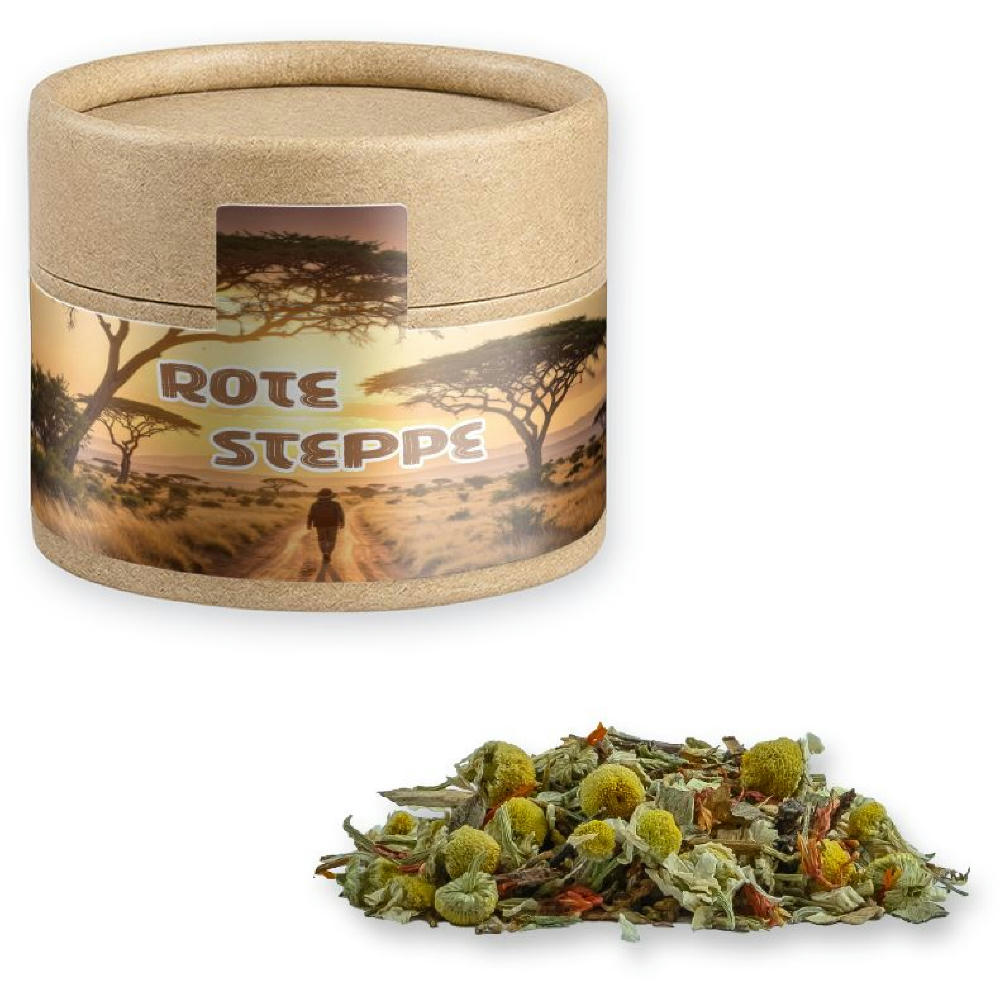 Product image Rotbuschtee Entspannungszeit, ca. 20g, Kraftpapierdose Mini Werbeartikel