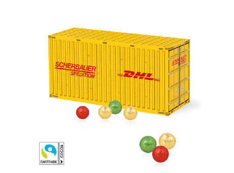 3D Adventskalender "Container" mit Fairtrade® Schokolade Werbeartikel