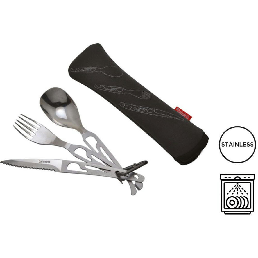 Product image Besteckset 'Basecamp', mit einer Tasche aus Neopren Werbeartikel