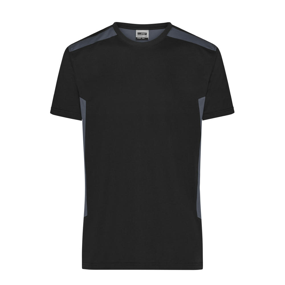 Men's Workwear T-Shirt - STRONG - - Strapazierfähiges und pflegeleichtes T-Shirt mit Kontrasteinsätzen Werbeartikel