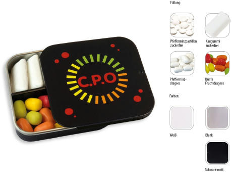 Product image Twin Tin, blank individuell, Inhalt: Kaugummi Dragees zuckerfrei (Dose) Werbeartikel