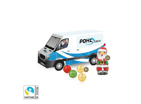 Product image 3D Präsent "Transporter" mit Fairtrade® Schokolade Werbeartikel