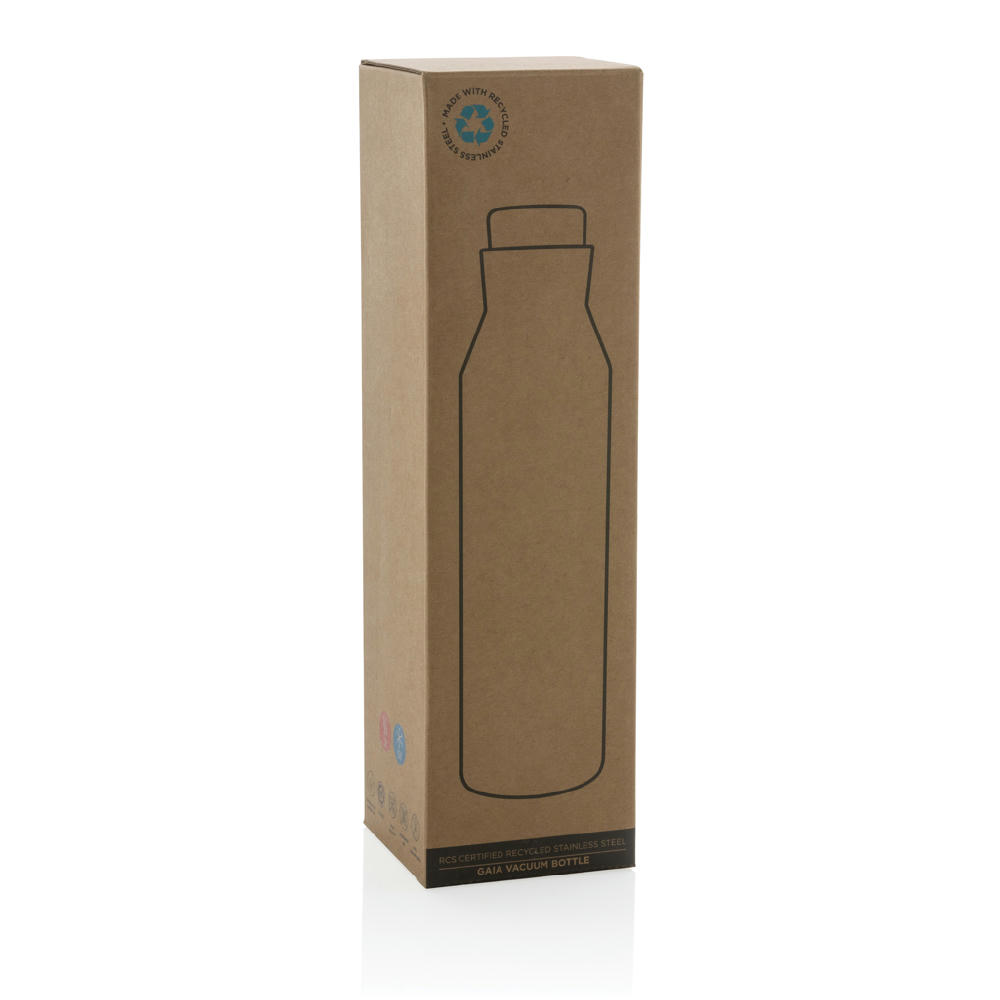 Gaia Vakuumflasche aus RCS recyceltem Stainless-Steel Werbeartikel